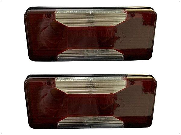 Par Lanterna Lente Traseira Vermelho com Soquete LD / LE Compatível com Iveco Daily Vertis