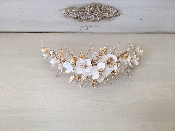 Arranjo em flores de porcelana modelo  Laura Boho - Coleção Enchanted