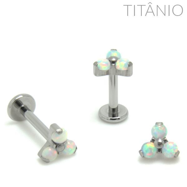 Labret Trinity Opala Titânio