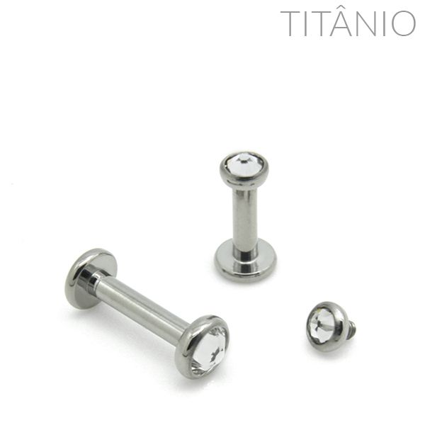 Labret Disco Flat Zircônia Titânio 1.6mm