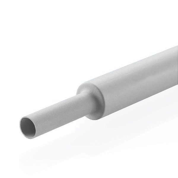 KIT COM 10M TUBO TERMORRETRATIL - 2,4mm - CINZA
