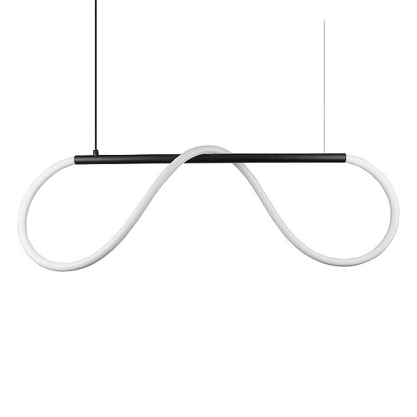 Lustre Design Moderno Rope 38w - Silicon LED 3000K - PRETO