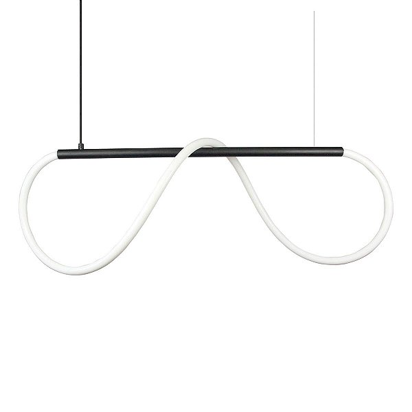 Lustre Design Moderno Rope 38w - Silicon LED 6000K - PRETO
