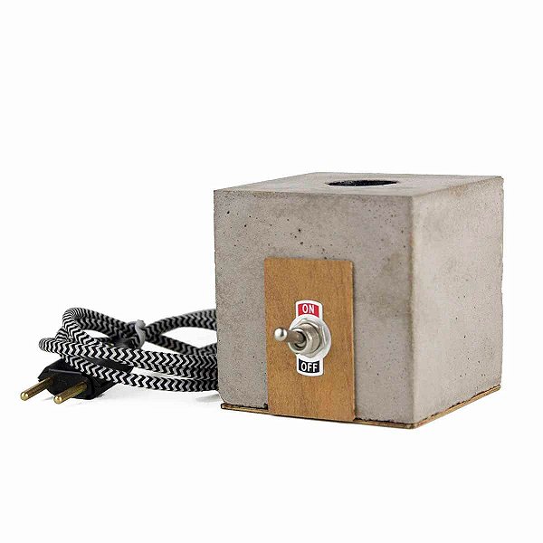 Abajur Luminária de Mesa em Concreto ao Cubo