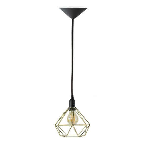 PENDENTE ARAMADO DIAMANTE - DOURADO