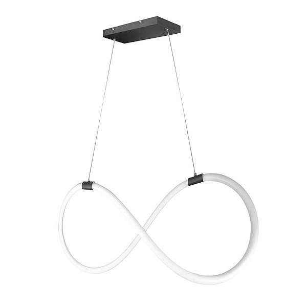 Lustre Knot Neon 40w - Silicon LED 3000K - PRETO