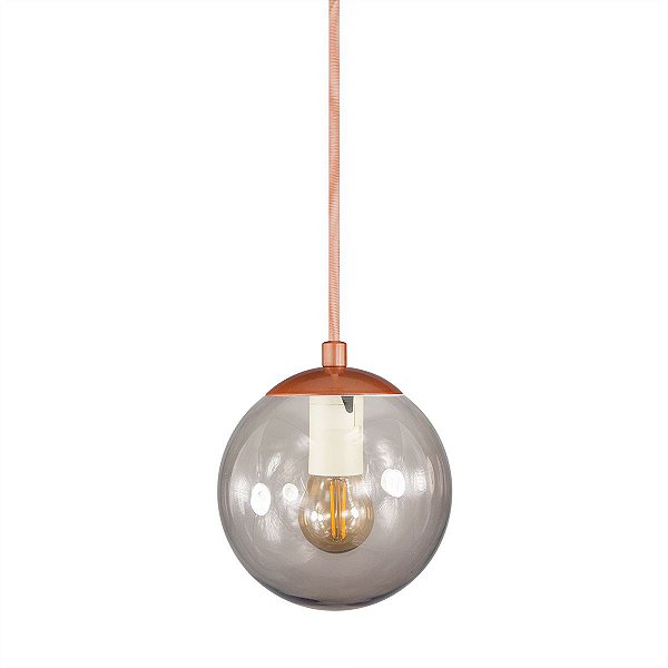 Pendente Globo Esfera de Vidro Fumê 14cm - BRONZE