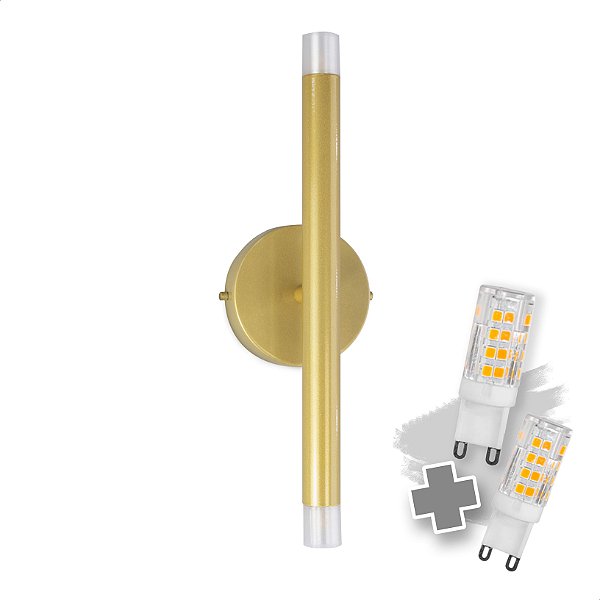 Arandela Parede Slim Billy OURO com 2  LED G9 5W