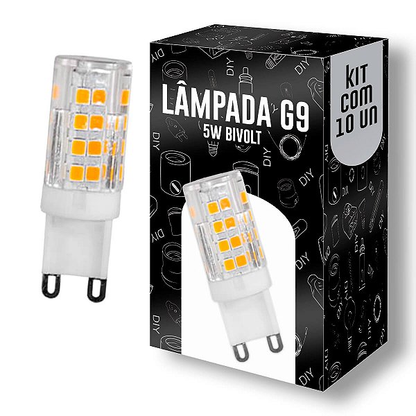 Kit 10 Lâmpadas LED Bipino G9 5W 2700K - BIVOLT
