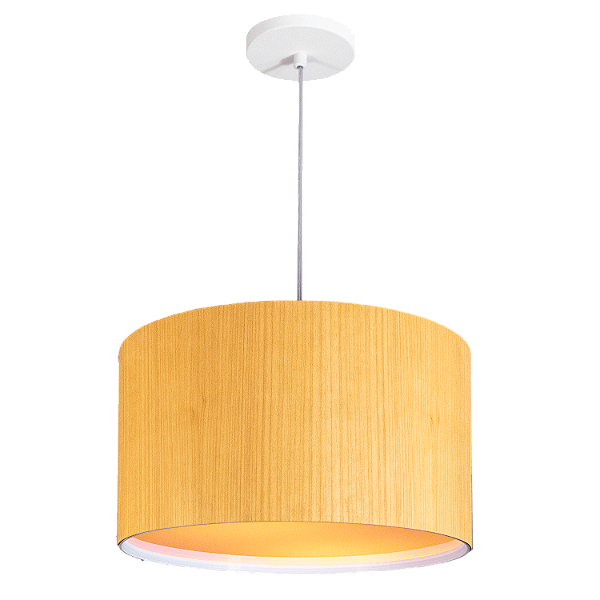 Lustre Madeira Natural Grande Redondo 33cm - WOOD 33