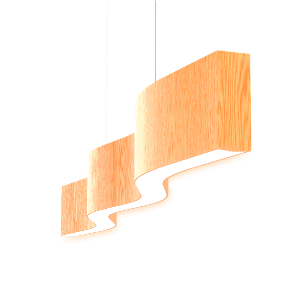 Lustre Madeira Retangular Linear LED Integrado 98cm -SNK 01  Tauari - LED Branco Quente