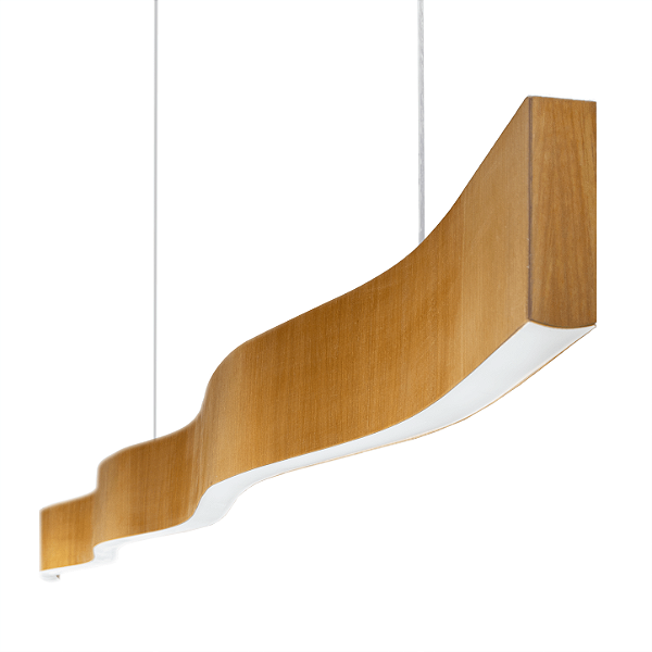 Lustre Madeira Retangular Linear LED Integrado 150cm -SNK 02 - TAUARI Branco Quente
