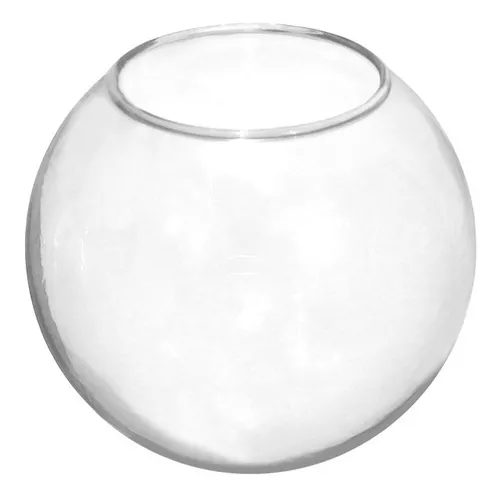 VIDRO ESFERA S/ COLARINHO 20CM BOCAL 10CM - TRANSPARENTE