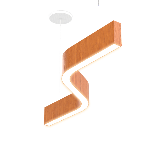 Lustre Madeira Grande Comprido Linear Z Slin 92cm - SNK 03 - Jequetiba - Branco Quente