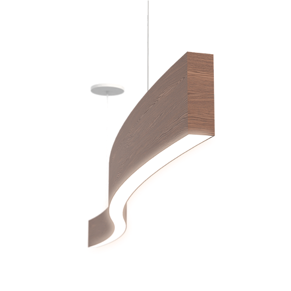Lustre Madeira Extra Grande Comprido Linear  198cm - SNK 05 - SUCUPIRA - BQ
