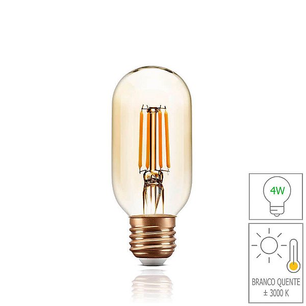 Lâmpada Filamento LED Retrô - T45 - BIVOLT