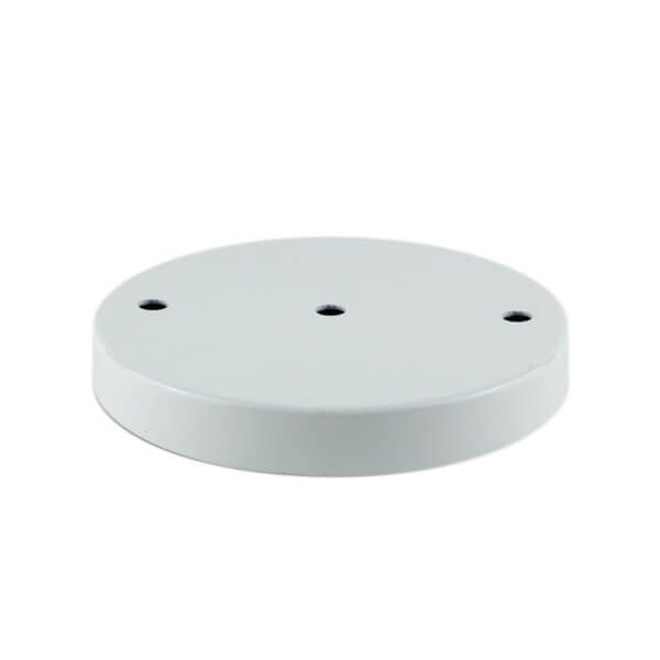 Canopla Redonda 155 X 20 mm Metal - 2 FUROS - BRANCO