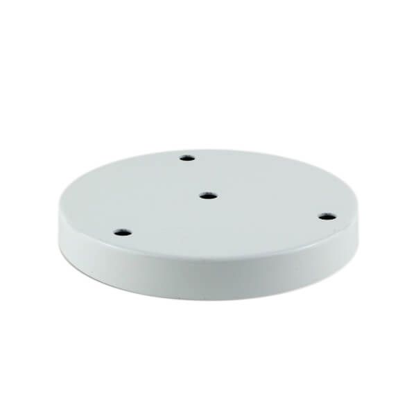 Canopla Redonda 155 X 20 mm Metal - 3 FUROS - BRANCO