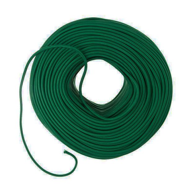 Cabo Fio Tecido Vintage Colorido para Pendente - VERDE BANDEIRA