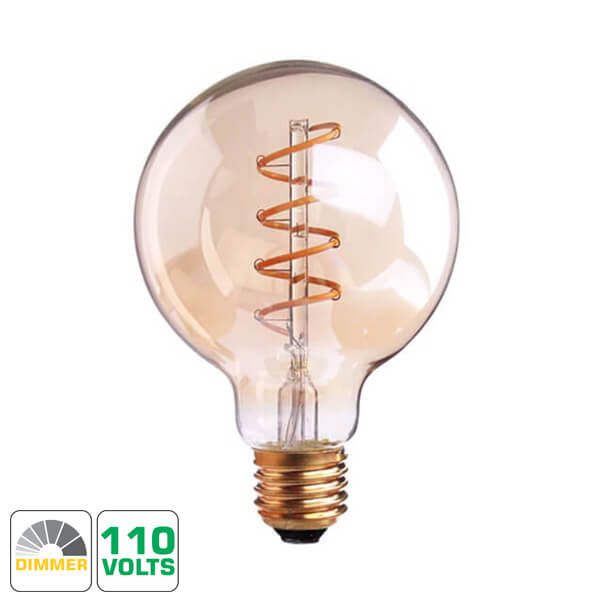 Lâmpada Filamento LED Retrô - G80 SPIRAL - DIMERIZÁVEL 110V