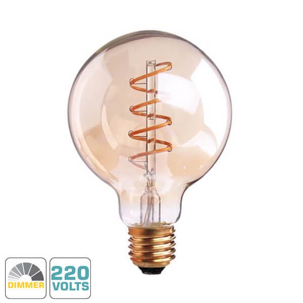 Lâmpada Filamento LED Retrô - G80 SPIRAL - DIMERIZÁVEL 220V