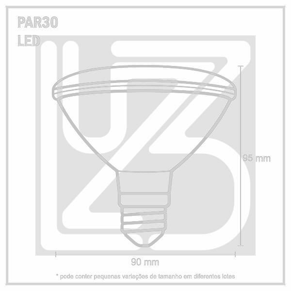 Lâmpada LED PAR 30 E-27 11W 100-240V 2700K