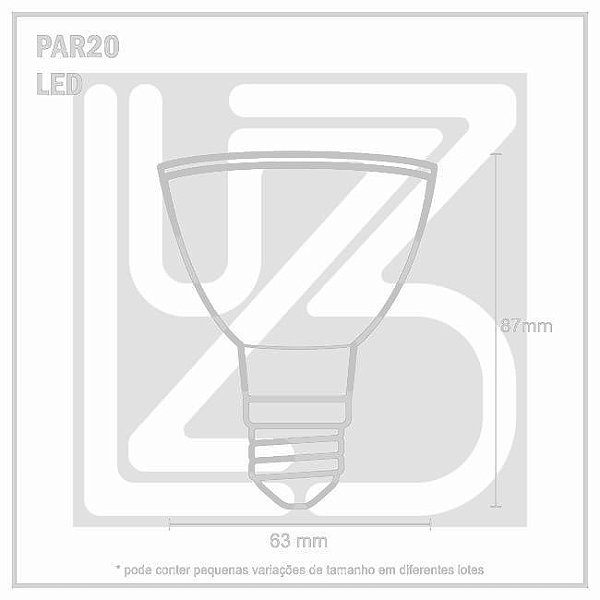 Lampada LED PAR 20 E-27 8W 100-240V 6000K