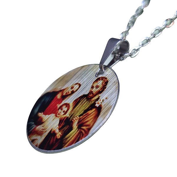 Cordão Medalha Inox Sagrada Família