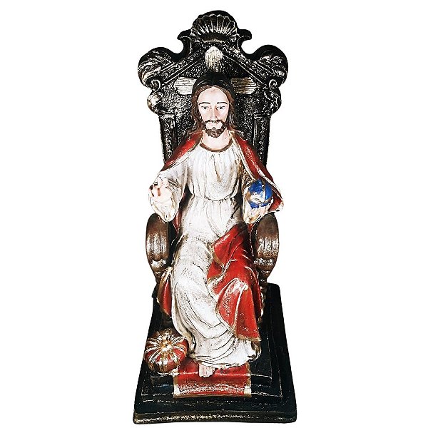 Cristo Rei Sentado no Trono 28 cm