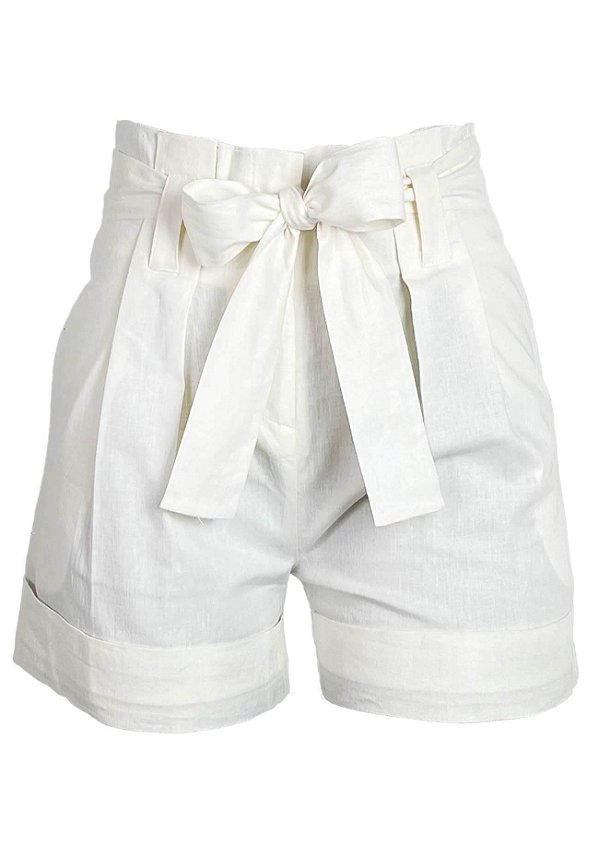 Short Alfaiataria Cintura Alta Off White