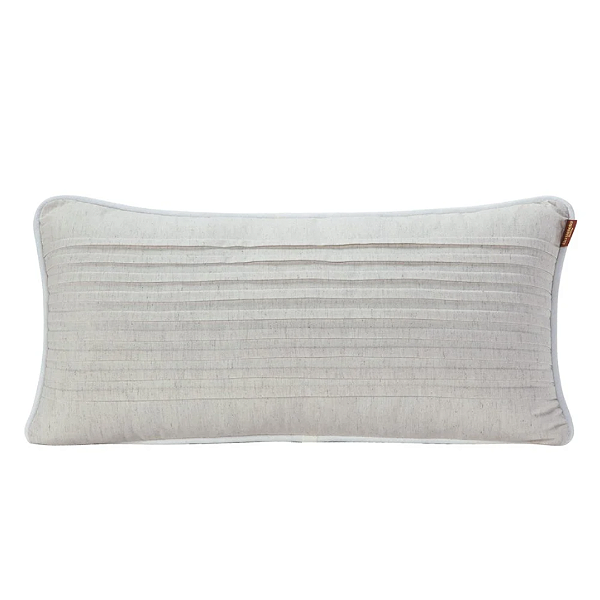 Almofada Drapeada em Linho Bege 55 Cm X 25 Cm (avulsa) - Batistela Baby
