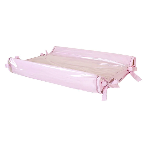 Trocador Anatômico Rosa com Elevações nas Laterais e Plástico Impermeável Removível - Batistela Baby