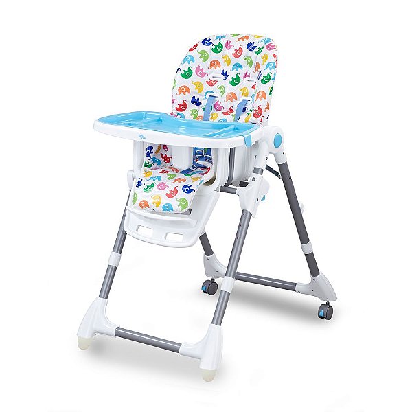 Cadeira Alimentação Bebê Cherry Azul - Baby Style