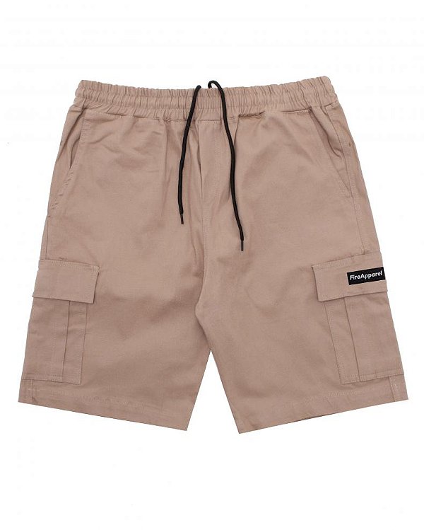 Bermuda Fire - Cargo Sarja Fire Apparel Logo Elastano (Caramelo)
