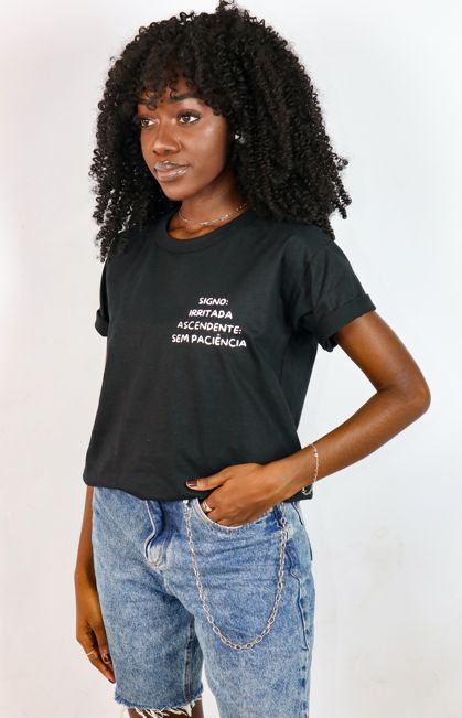 Camiseta Signo irritada ascendente sem paciência