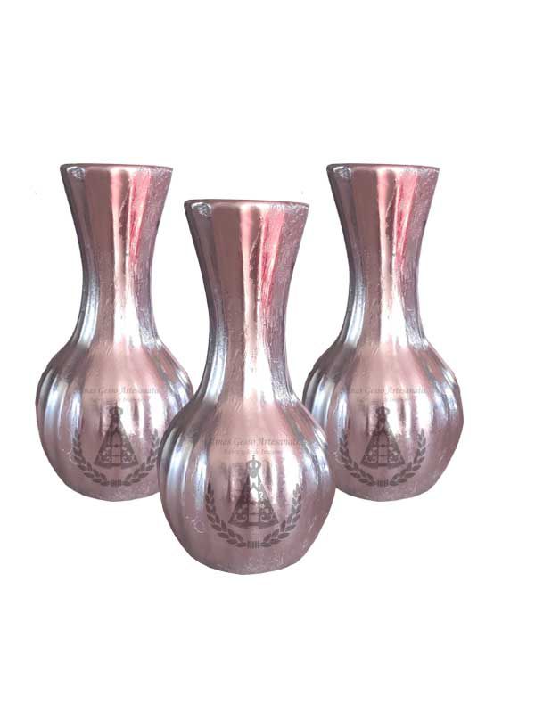 Kit 3 Vasinhos Decorativo Prata 12 cm