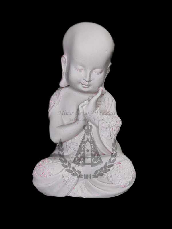 Buda Baby Mão no Rosto Careca 19 cm