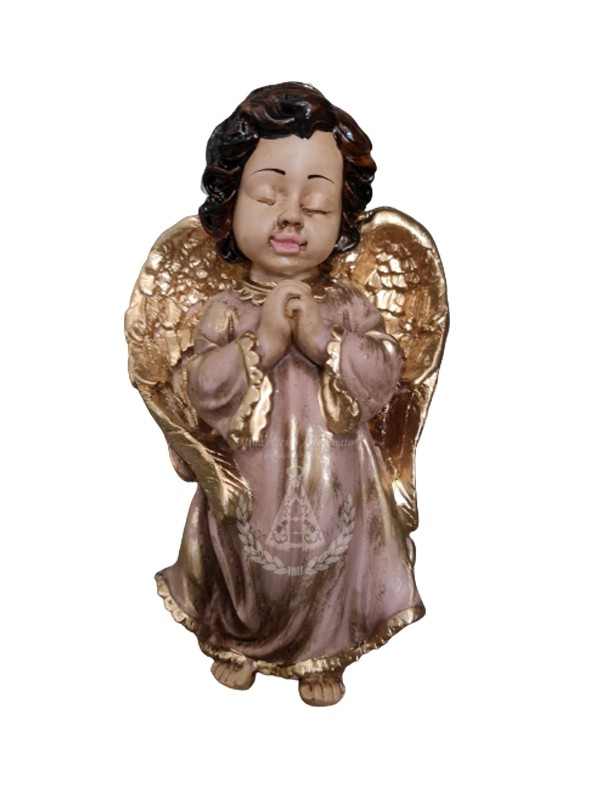 Anjo em pé Mãos Postas Pintado 19 cm