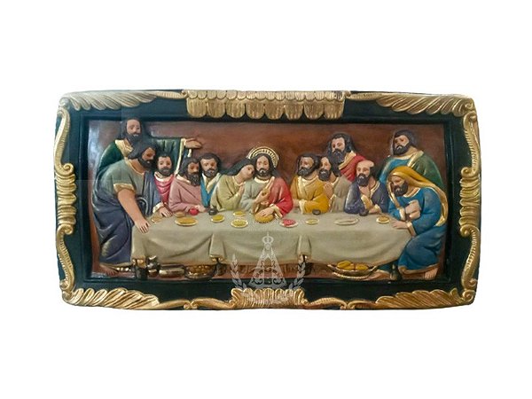 Santa Ceia  PIntada de Parede M Pintada 67x35 cm