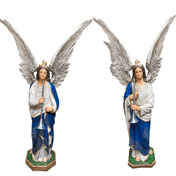 Anjos da Trombeta Dupla Resina 175 cm