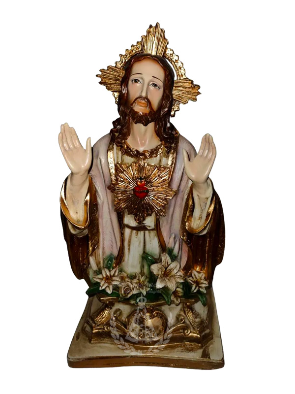 Busto Sagrado Coração de Jesus Resina 36 cm
