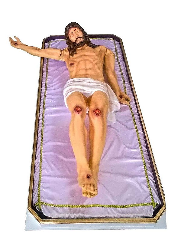 Jesus Morto na Esquife (Articulado) Resina 140 cm