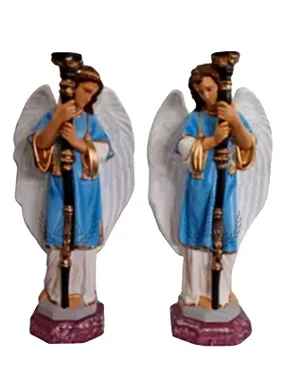 Anjos Candelabro Dupla Resina 60 cm