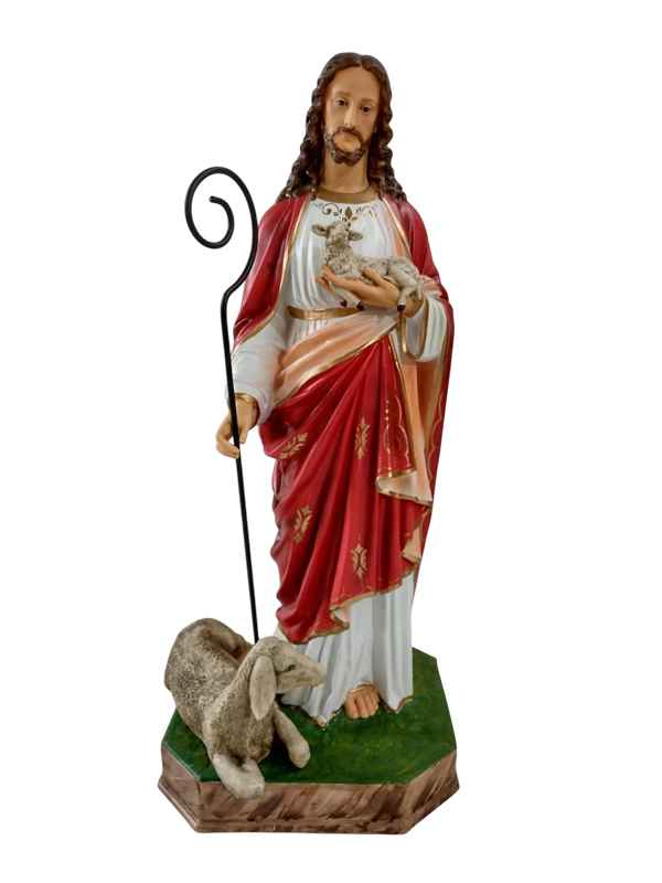 Bom Pastor com Ovelhas Resina 110 cm