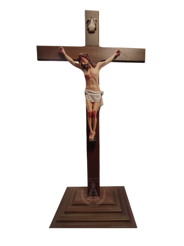 Crucifixo com base 150 cm Cristo em Resina 70 cm