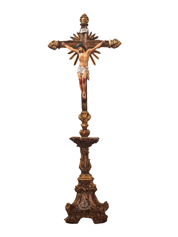 Castiçal com Cruz 45 cm