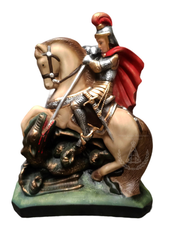São Jorge Gesso Pintado 45 cm