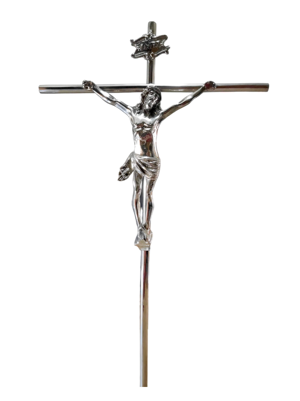 Crucifixo e Cristo em Estanho de Parede 25X18 cm