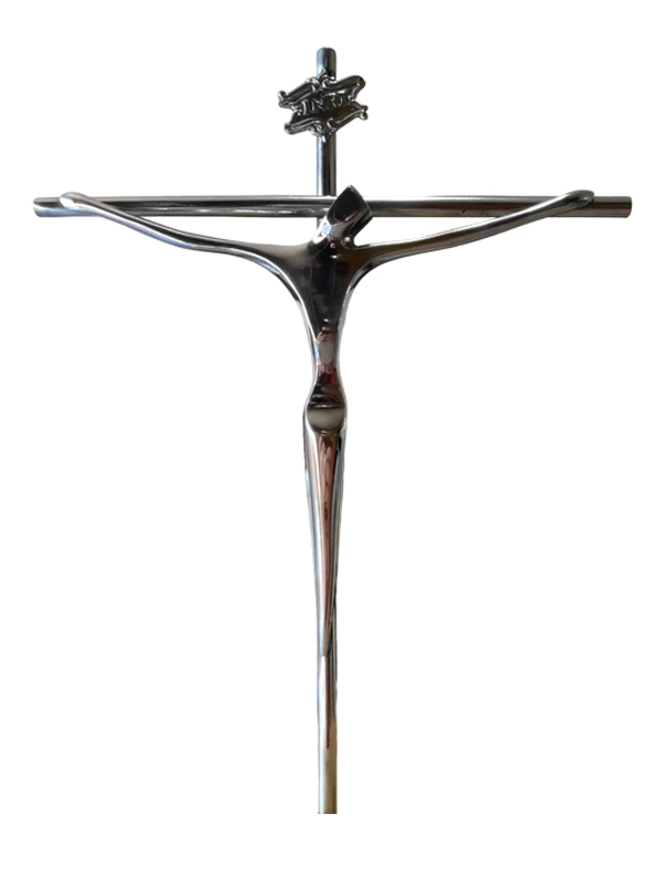Crucifixo e Cristo em Estanho de Parede 20x15 cm