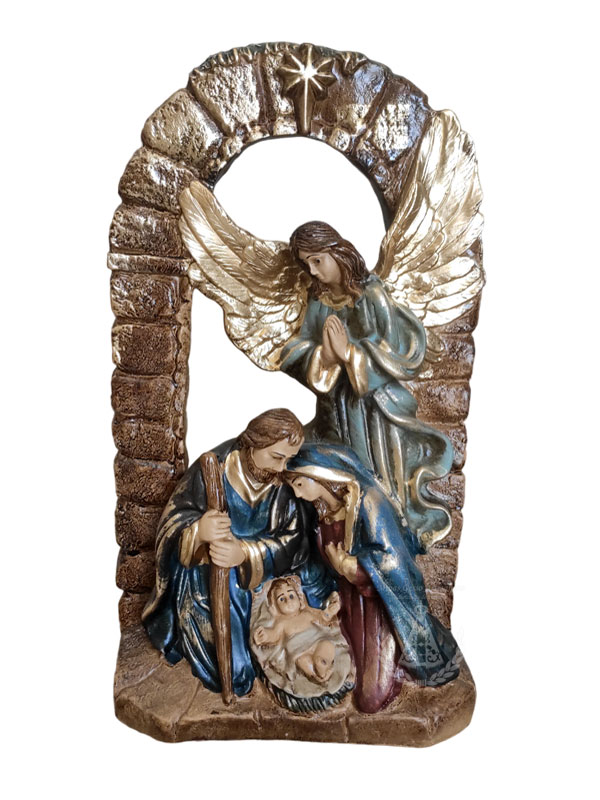 Presépio Anjo da Anunciação Pintado Gesso 30x17 cm
